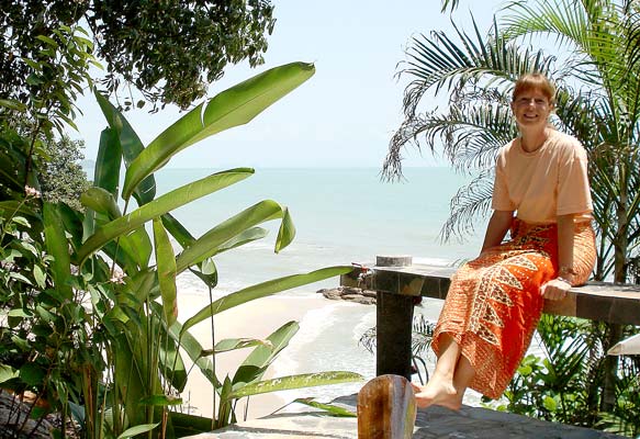 Jackie outside the room at Khanom Hill Resort