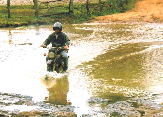 Alan crossing stream